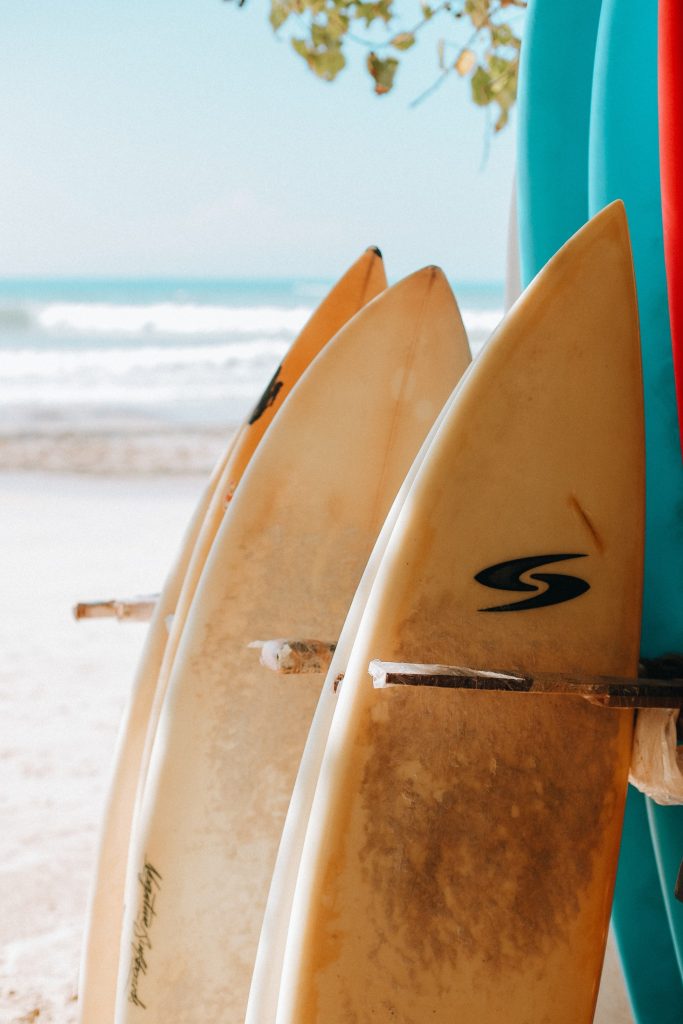 surfboards on the beach